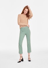 On 34th Women's Geo-Print Ponte-Knit Ankle Pants, Created for Macy's - Catlina Green