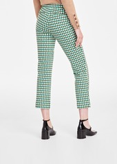 On 34th Women's Geo-Print Ponte-Knit Ankle Pants, Created for Macy's - Catlina Green