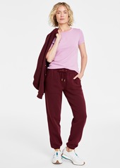 On 34th Women's Heathered Fleece Jogger Pants, Created for Macy's - Blue Lagoon