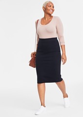 On 34th Women's Knit Skirt, Created for Macy's - Deep Black