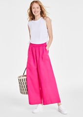 On 34th Women's Linen-Blend High-Rise Wide-Leg Pants, Created for Macy's - Bright White