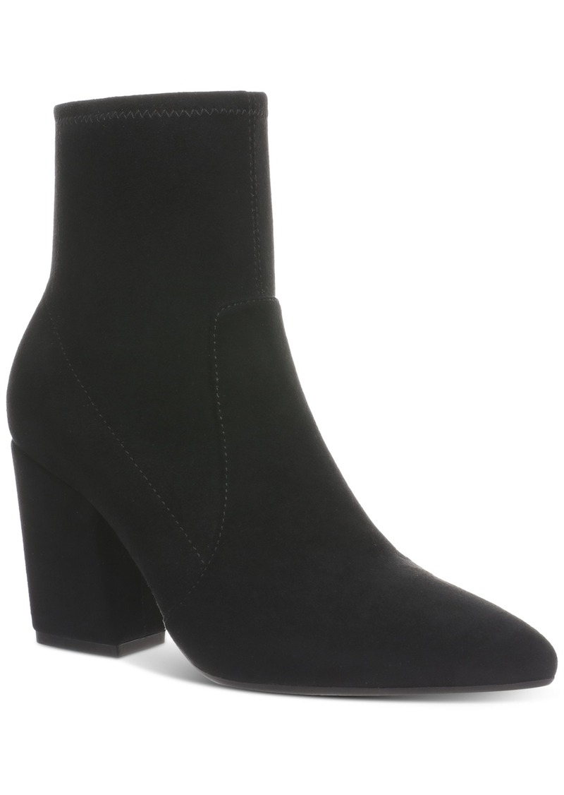 On 34th Women's Lydiaa Pointed-Toe Block-Heel Booties, Created for Macy's - Black Micro