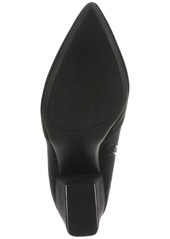 On 34th Women's Lydiaa Pointed-Toe Block-Heel Booties, Created for Macy's - Black Micro