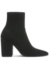 On 34th Women's Lydiaa Pointed-Toe Block-Heel Booties, Created for Macy's - Black Micro