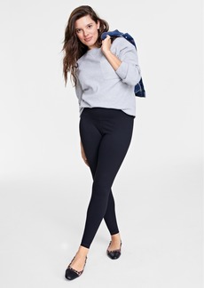 On 34th Women's Mid-Rise Ankle-Length Leggings, Created for Macy's - Deep Black