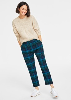 On 34th Women's Mid-Rise Ankle Pants, Created for Macy's - Blue Green Combo