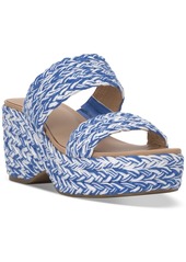 On 34th Women's Norina Woven Two Band Wedge Sandals, Created for Macy's - Black Raffia