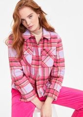 On 34th Womens Plaid Jacket Ribbed Mock Neck Long Sleeve Top High Rise Jeans Created For Macys