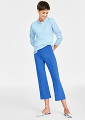 On 34th Women's Cobalt Glaze Ponte Kick-Flare Ankle Pants, Regular and Short Lengths, Created for Macy's - Cobalt Glaze