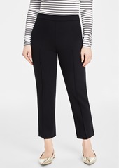 On 34th Women's Ponte-Knit Pull-On Ankle Pants, Created for Macy's - Deep Black