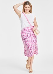 On 34th Women's Printed Midi Slip Skirt, Created for Macy's - Calla Lilac