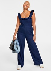 On 34th Women's Ruffle-Square-Neck Sleeveless Jumpsuit, Created for Macy's - Larkspur