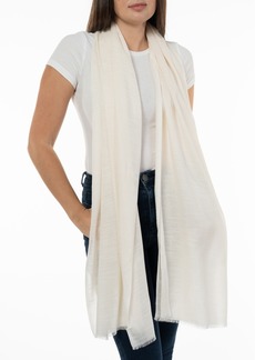 On 34th Women's Soft Sheen Fringe-Trim Scarf, Created for Macy's - White