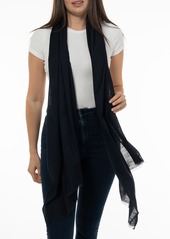 On 34th Women's Soft Sheen Fringe-Trim Scarf, Created for Macy's - Black