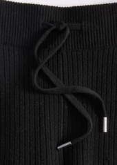 On 34th Women's Sweater-Knit Ribbed Joggers, Created for Macy's - Deep Black