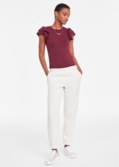 On 34th Women's Tapered Fleece Jogger Pants, Created for Macy's - Strawberry Ice