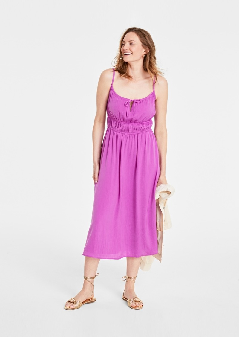 On 34th Women's Tie-Front Midi Dress, Created for Macy's - Sweet Orchid