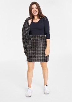 On 34th Women's Tweed Mini Skirt, Created for Macy's - Black Gold Combo