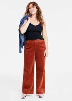 On 34th Women's Wide-Leg Corduroy Pants, Created for Macy's - Toasted Ginger