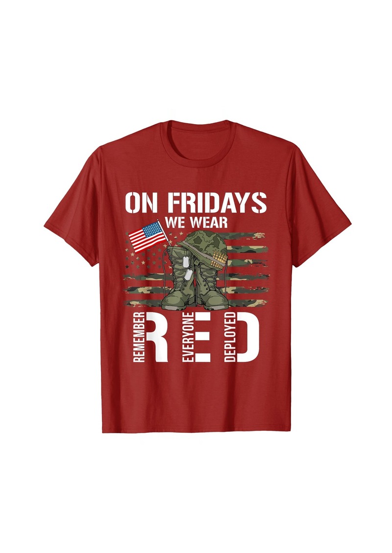 On Friday We Wear  American Flag Military Supportive T-Shirt