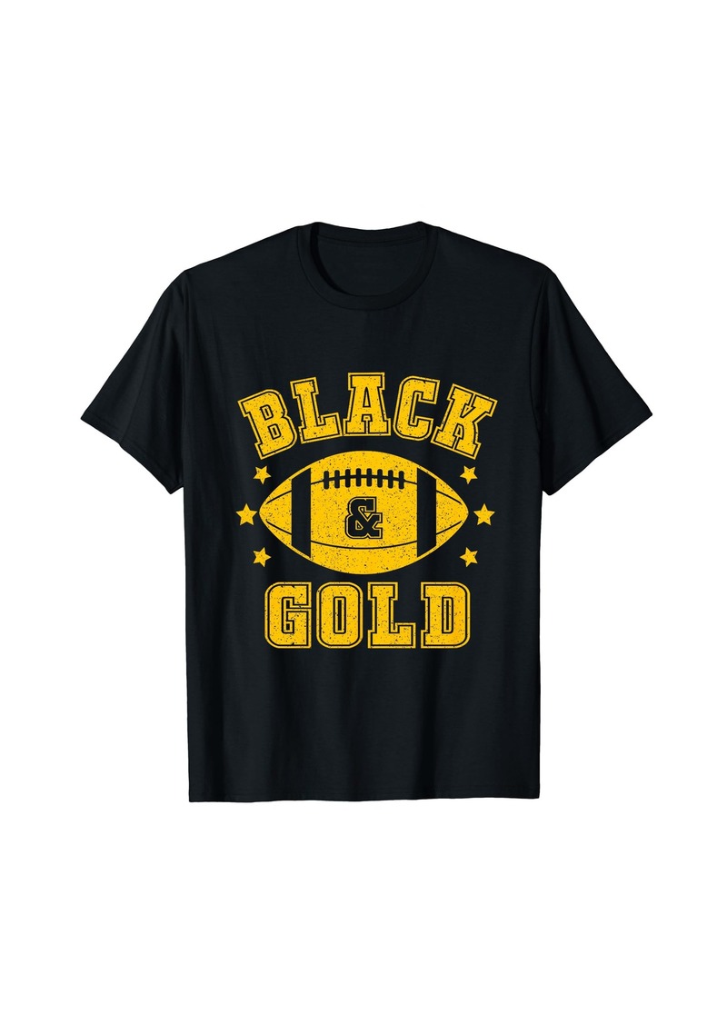 On Gameday Football We Wear  And Gold School Spirit T-Shirt