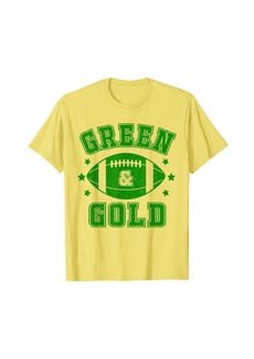 On Gameday Football We Wear Green And Gold School Spirit T-Shirt