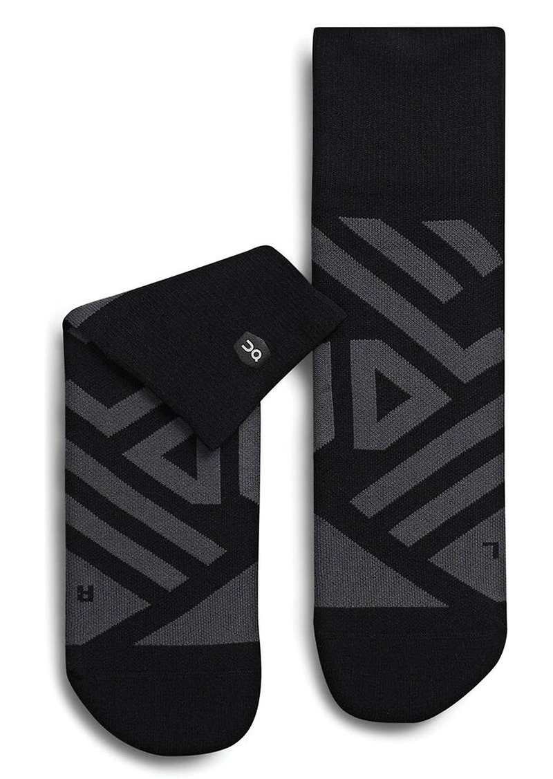 On Men's Performance Mid Sock, Small, Black