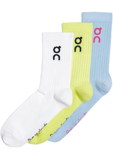 On Unisex Logo Crew Socks - 3 Pack, Men's, Small, White