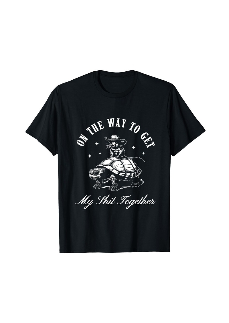 On Retro Western Cowboy Funny Sarcastic Meme Funny Turtle T-Shirt