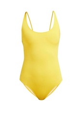 On the Island By Marios Schwab Lace-up scooped-back swimsuit