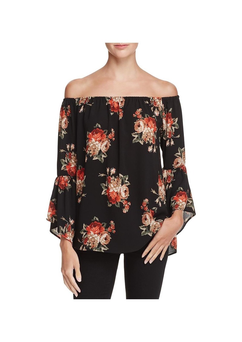 On Vivianan Womens Floral Off-the-Shoulder Blouse