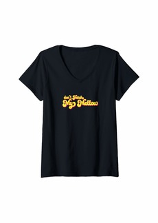 Womens 70's Don't Harsh My Mellow Funny Saying V-Neck T-Shirt
