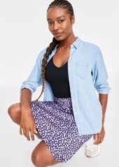 On Womens Chambray Shirt Sleeveless Tank Petal Midi Skirt Leslii Solid Handbag Dotti Cap Toe Pumps Created For Macys