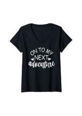 Womens On to my next adventure graduation quote V-Neck T-Shirt