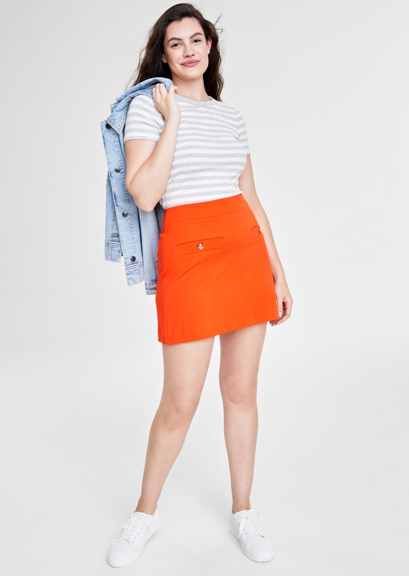 Women's Ponte-Knit Mini Skirt, Created for Macy's - Rave Red