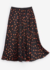 On Women's Printed Pleated A-Line Midi Skirt, Created for Macy's - Black/red Combo