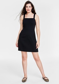 Women's Solid Ponte-Knit Mini Tank Dress, Created for Macy's - Deep Black