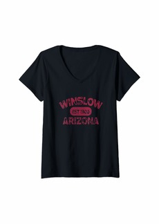 Womens Winslow Arizona Distressed Gift Design V-Neck T-Shirt