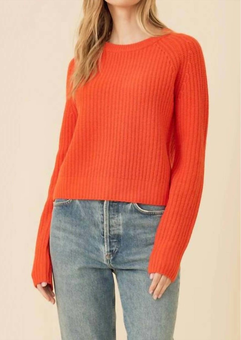 One Grey Day Blakely Rib Cashmere Pullover In Poppy