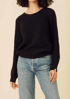 One Grey Day Raleigh Ribbed Pullover Sweater In Black
