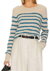 One Grey Day Sloane Cashmere Pullover Top In Bluejay Combo