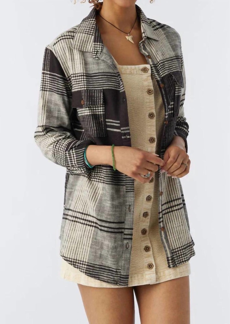 O'Neill Brooks Flannel Oversized Top In Periscope
