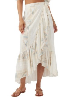 O'Neill Adilah Stripe Tiered Cotton Wrap Skirt