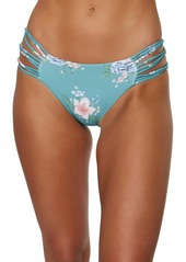 O'Neill Boulders Chan Strappy Floral Bikini Bottoms in Teal at Nordstrom