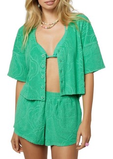 O'Neill Cabana Tile Terry Cloth Top in Gumdrop Green at Nordstrom