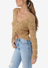 O'Neill Juniors' Cotton Harbor Adjustable Crochet Sweater - Khaki