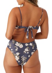 O'Neill Juniors' Kendra Floral Kailua Ruched-Neck Swimsuit - Periscope