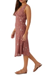 O'Neill Juniors' Lynn Sleeveless Floral Midi Dress - Burlwood