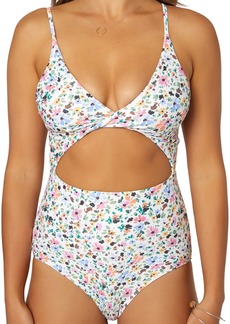 O'Neill Juniors' Maggie Ditsy-Floral Cutout One-Piece Swimsuit Women's Swimsuit