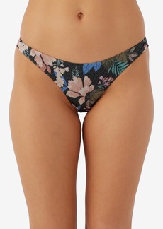 O'Neill Juniors' Matira Printed Tropical Cheeky Hermosa Bikini Bottoms - Black